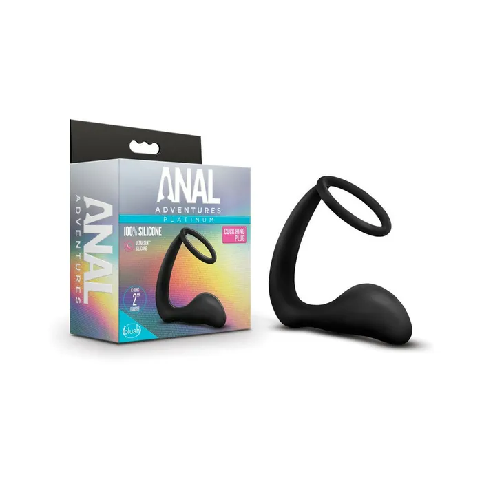 Anal Blush Blush Anal Adventures Platinum Silicone Cock Ring Plug Black