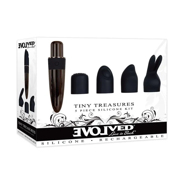 Evolved Tiny Treasures Chrome USB Rechargeable Mini Massager with Attachable Heads Evolved Female Sex Toys Evolved Tiny Treasures Chrome USB Rechargeable Mini Massager with Attachable Heads Evolved Female Sex Toys