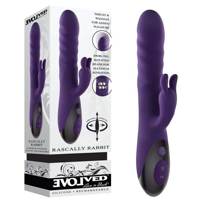 Evolved Vibrators Evolved RASCALLY RABBIT 229 cm USB Rechargeable Rabbit Vibrator Evolved Vibrators Evolved RASCALLY RABBIT 229 cm USB Rechargeable Rabbit Vibrator