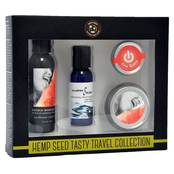 Hemp Seed Tasty Travel Collection Watermelon Scented Lotion Kit 4 Piece Set Earthly Body Couples Hemp Seed Tasty Travel Collection Watermelon Scented Lotion Kit 4 Piece Set Earthly Body Couples