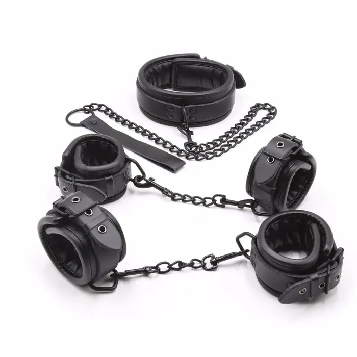 soniker Restraints Genuine Leather Bondage Optional Handcuffs Collar Wrist Ankle Cuffs for Fetish erotic Adult