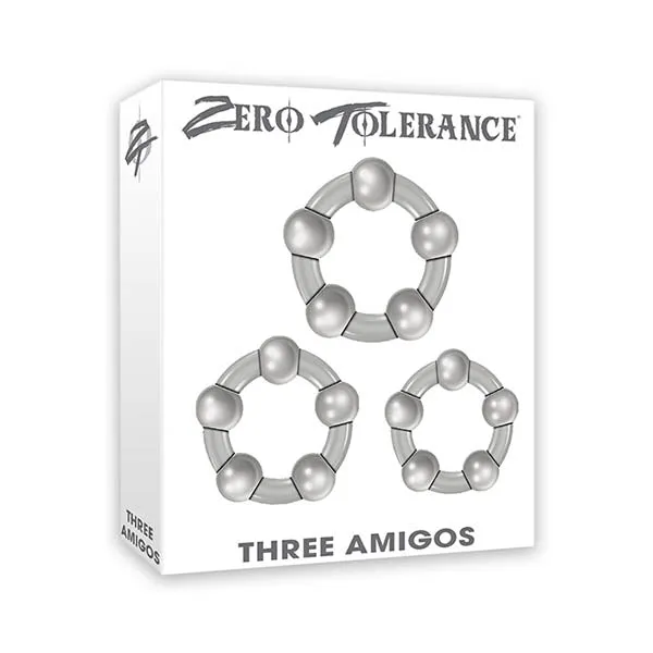 Zero Tolerance Anal Zero Tolerance Three Amigos Clear Cock Rings Set of 3