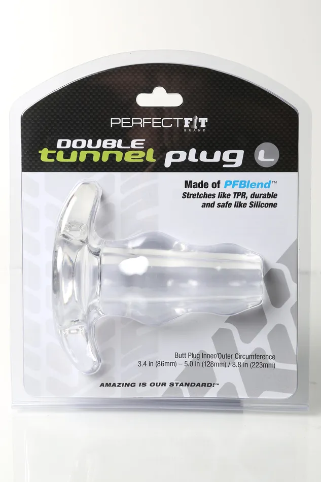 Anal DTunnel Plug Large Ice Clear Perfect Fit