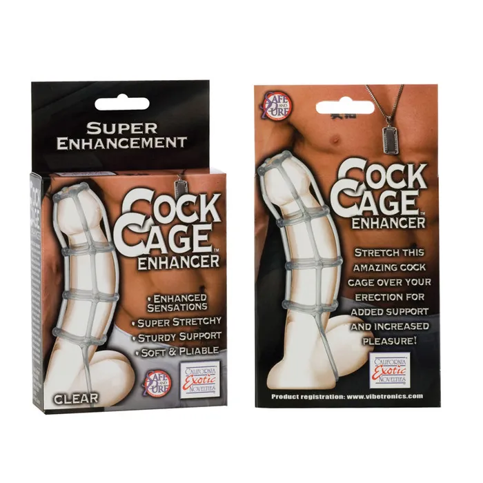 California Exotic Novelties Male Sex Toys Cock Cage Enhancer Clear
