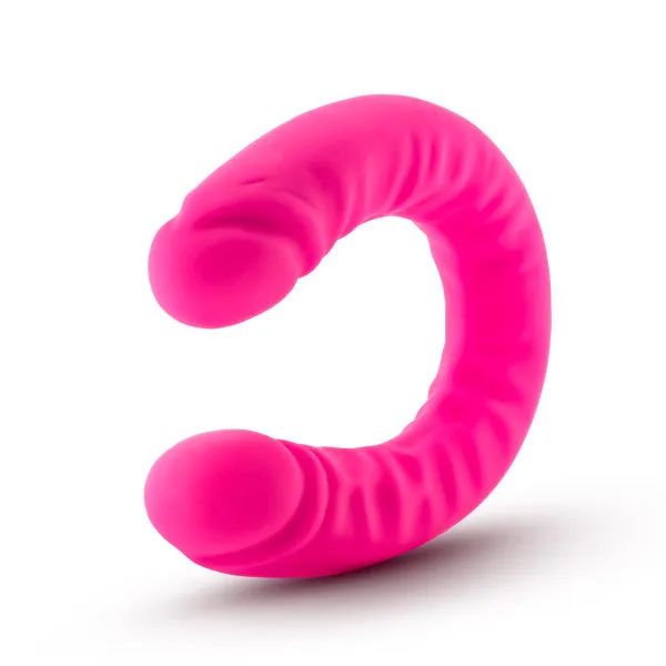 Dildos Blush Novelties Ruse 18 Silicone Slim Double Dong Hot Pink 