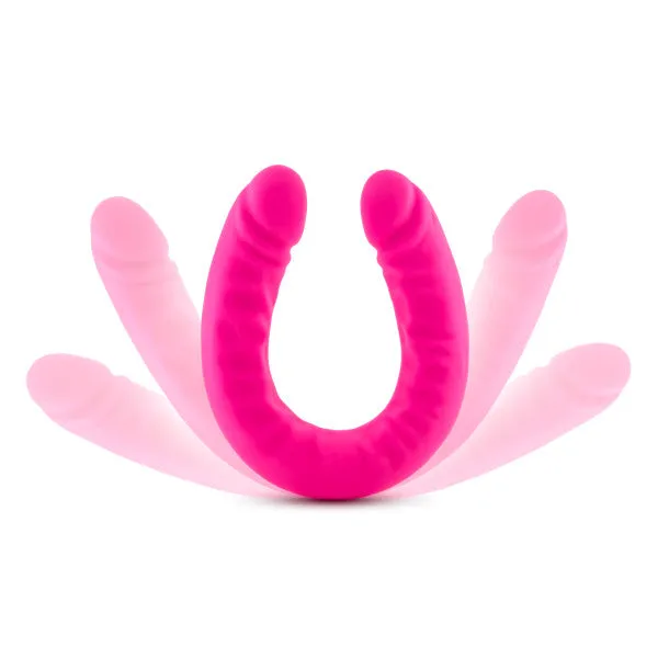 Dildos Blush Novelties Ruse 18 Silicone Slim Double Dong Hot Pink 