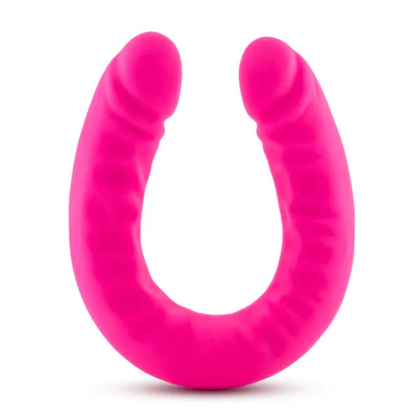 Dildos Blush Novelties Ruse 18 Silicone Slim Double Dong Hot Pink 