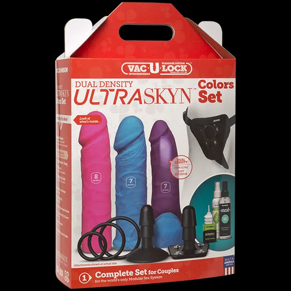 Doc Johnson Novelties Vac U Lock Dual Density Ultra Pink Purple Blue Dildos