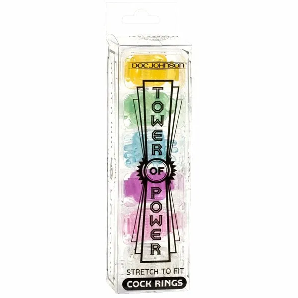 Male Sex Toys Tower of Power 6 Cock Rings Doc Johnson Novelties