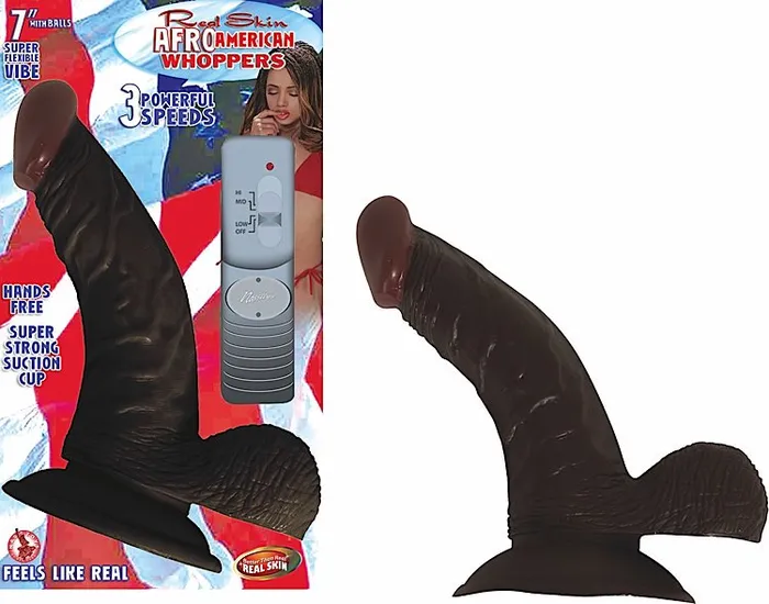 Nasstoys Afro American Whopper 7in With Balls Brown Female Sex Toys