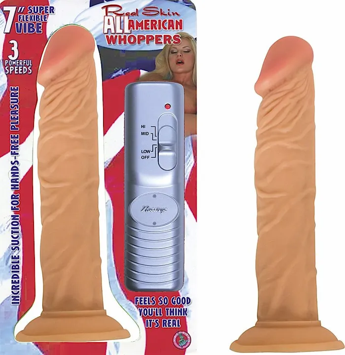 Nasstoys Dildos All American Whopper Vibrating 7in Flesh Nasstoys Dildos All American Whopper Vibrating 7in Flesh