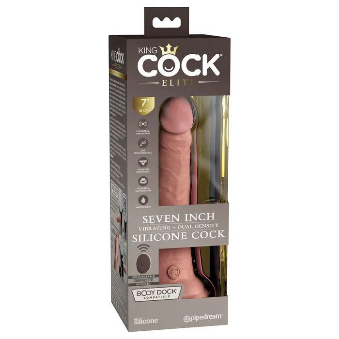 Pipedream Female Sex Toys King Cock Elite 7 Vibrating Dual Density Cock with Remote Pipedream Female Sex Toys King Cock Elite 7 Vibrating Dual Density Cock with Remote