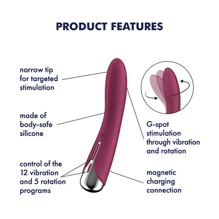 Satisfyer Spinning Vibe 1 Red Vibrant Vibes Australia Quality Sex Toys Great Prices Vibrators