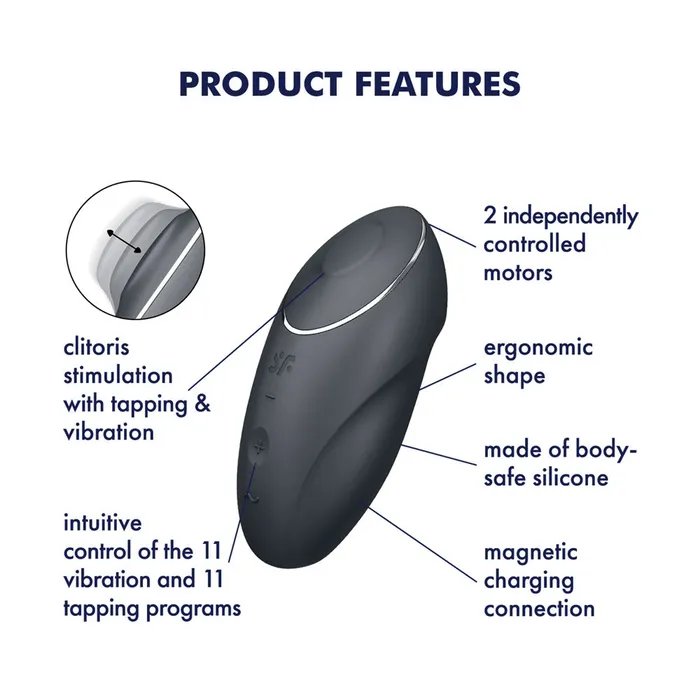 Satisfyer Tap Climax 1 Grey Satisfyer Vibrators Satisfyer Tap Climax 1 Grey Satisfyer Vibrators