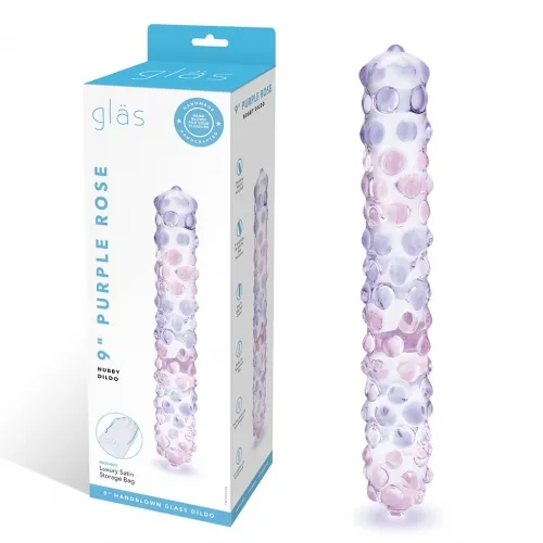 Vibrant Vibes Australia Quality Sex Toys Great Prices Dildos 9 Purple Rose Glass Nubby Dildo