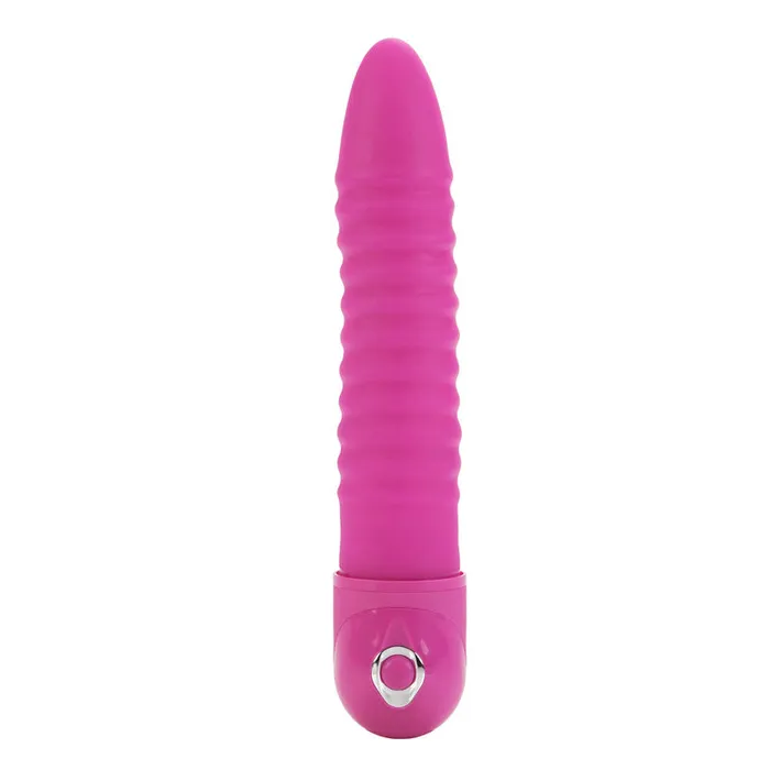Vibrators Power Stud Ribbed WP Pink California Exotic Novelties