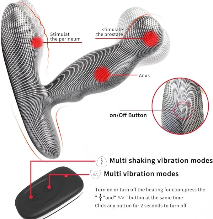 Ancus 316 FunctionsHeat Carbon Fiber Textured Heated 360 Rotating Prostate Anal Massager Levett Male Sex Toys