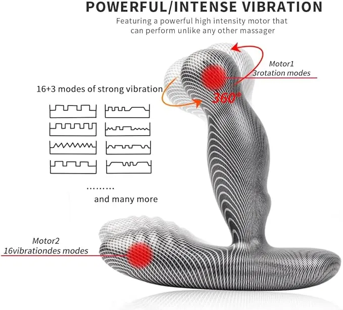 Ancus 316 FunctionsHeat Carbon Fiber Textured Heated 360 Rotating Prostate Anal Massager Levett Male Sex Toys