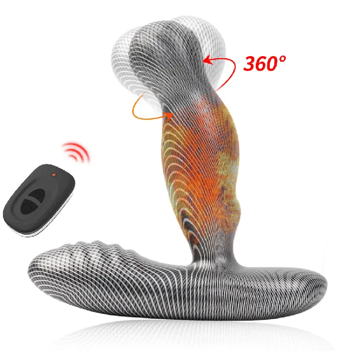 Ancus 316 FunctionsHeat Carbon Fiber Textured Heated 360 Rotating Prostate Anal Massager Levett Male Sex Toys