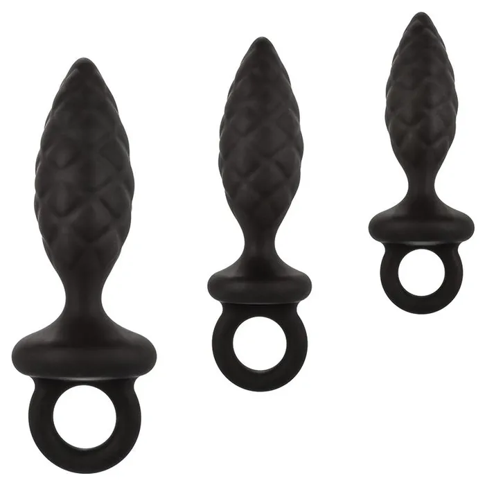 Cal Exotics Male Sex Toys Textured Silicone Loop Handle Anal Plug Kit