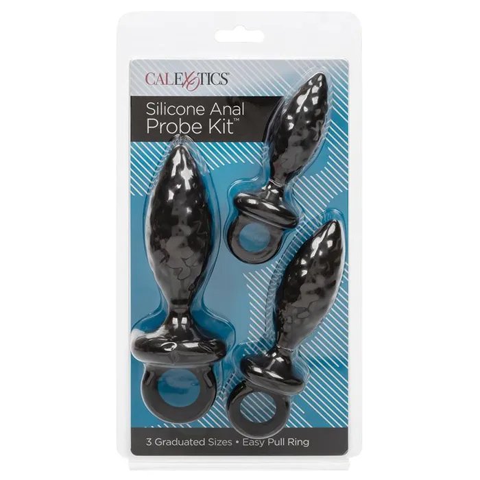 Cal Exotics Male Sex Toys Textured Silicone Loop Handle Anal Plug Kit