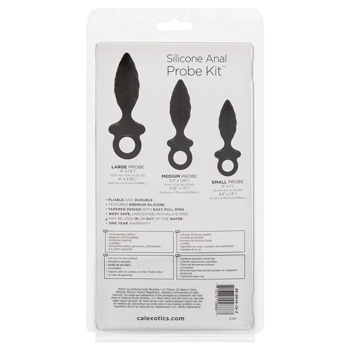 Cal Exotics Male Sex Toys Textured Silicone Loop Handle Anal Plug Kit
