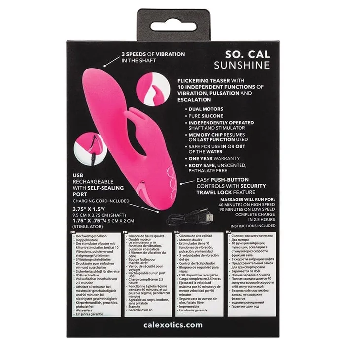 Cal Exotics Vibrators California Dreaming So Cal Sunshine Rabbit Vibe
