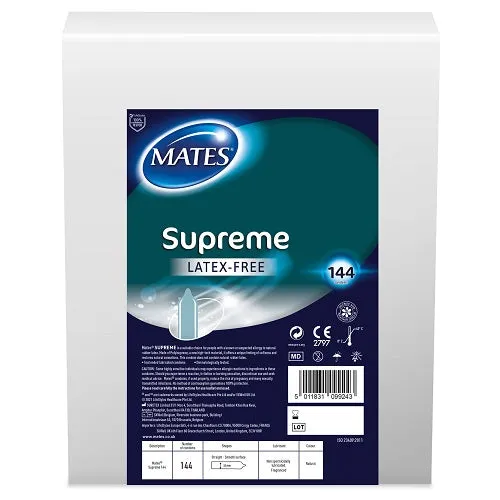 Enhancers Mates Mates Supreme Condom BX144 Clinic Pack