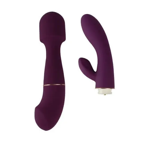 Female Sex Toys Loving Joy Loving Joy DUA Interchangeable Vibrator with 2 Attachments Female Sex Toys Loving Joy Loving Joy DUA Interchangeable Vibrator with 2 Attachments