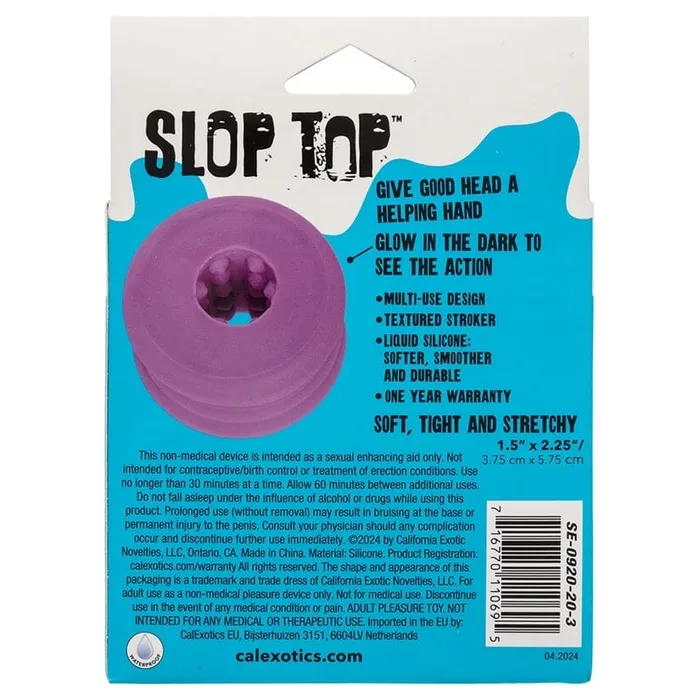 Male Sex Toys Cal Exotics Slop Top Dirty Luv Textured Stroker