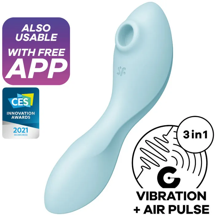 SATISFYER CONNECT Vibrators SATISFYER CURVY TRINITY 5 STIMOLATORE DI IMPULSI DARIA E VIBRATORE BLU