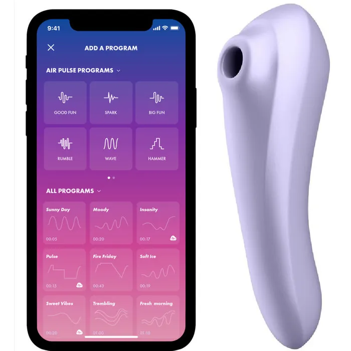 Vibrators SATISFYER CONNECT SATISFYER DUAL PLEASURE AIR PULSE VIBRATOR MAUVE