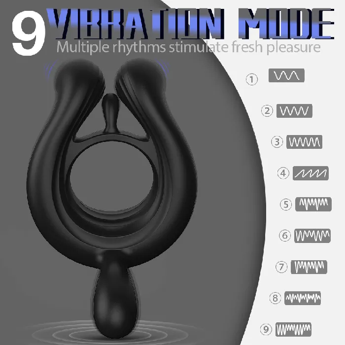 Amante Clit Teasing Ball Massaging Double Head Cock Ring TooTimidcom Male Sex Toys