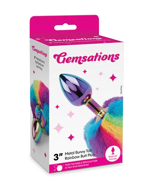 Anal Electric Eel Gemsations 295 Metal Bunny Tail Rainbow Butt Plug Anal Electric Eel Gemsations 295 Metal Bunny Tail Rainbow Butt Plug