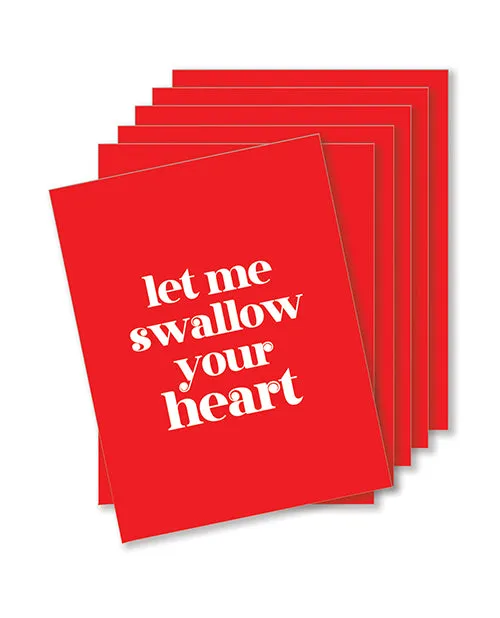 Anal Kush Kards Swallow Your Heart Naughty Greeting Card Pack Of 6