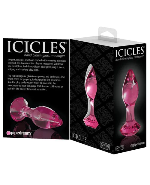 Anal Pipedream Icicles No 79 Hand Blown Glass Diamond Butt Plug