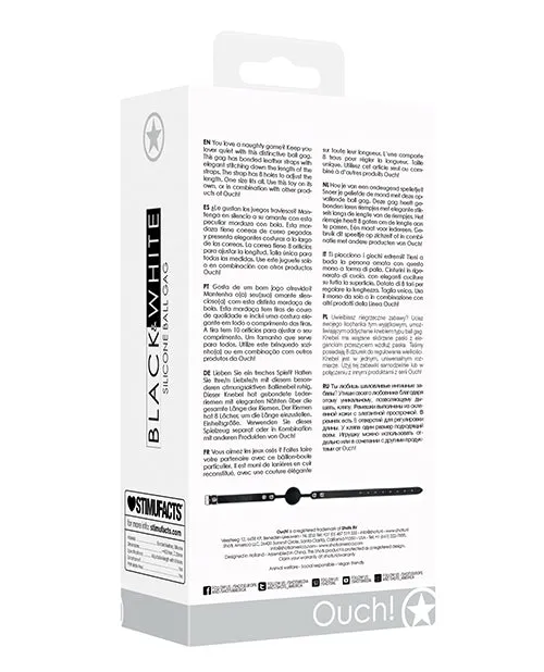 Anal Shots Shots Ouch Black White Silicone Ball Gag
