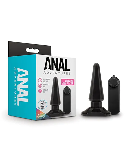 Blush Anal Adventures Basic Vibrating Anal Pleaser Black Blush Anal