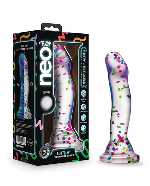 Dildos Blush Blush Neo Elite Hanky Panky 7 Confetti Glow In The Dark Dildo