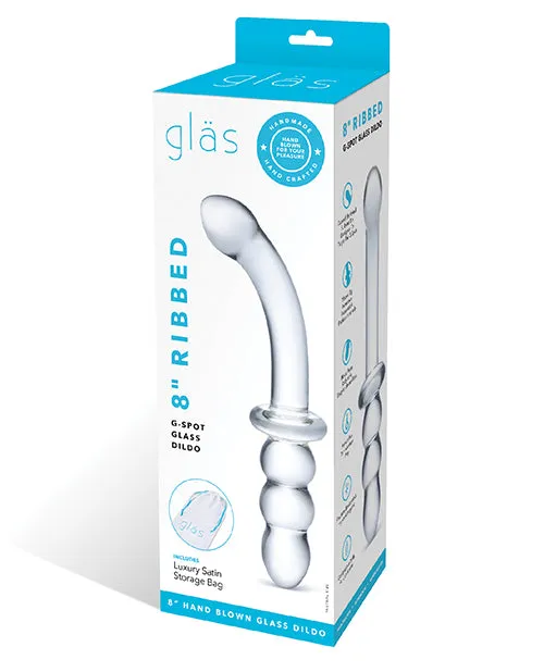 Dildos Glas Glas 8 Ribbed Gspot Glass Dildo