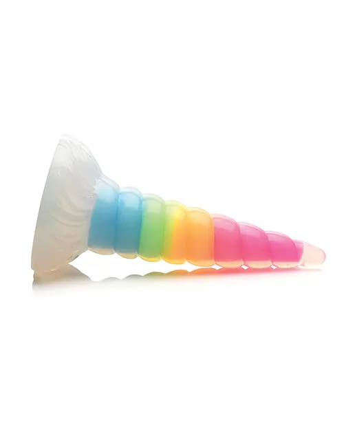 Dildos XR Brands Creature Cocks Rainbow Uni Glow in the Dark Silicone Dildo