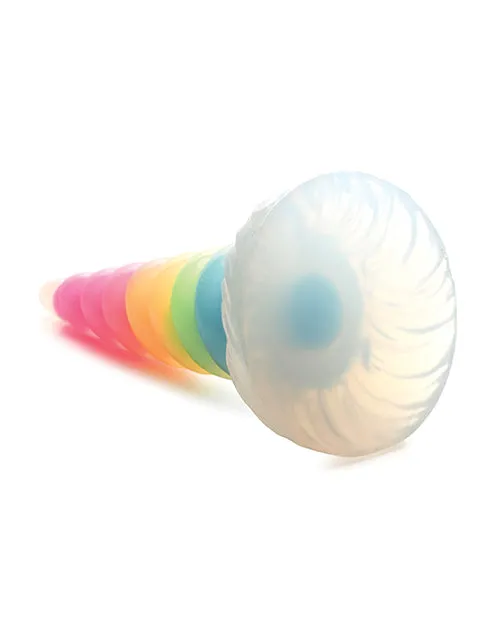 Dildos XR Brands Creature Cocks Rainbow Uni Glow in the Dark Silicone Dildo