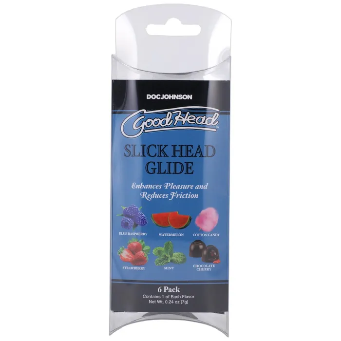Doc Johnson Enhancers GoodHead Slick Head Glide 24oz 6 Pack Assorted