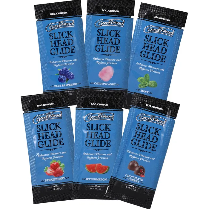 Doc Johnson Enhancers GoodHead Slick Head Glide 24oz 6 Pack Assorted