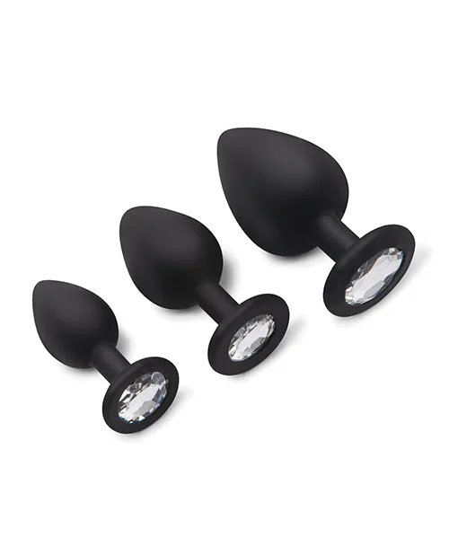 Electric Eel Anal Gemsations 3 pc 275 315 37 Silicone Bling Bling Butt Plug Training Set