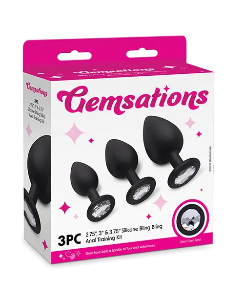 Electric Eel Anal Gemsations 3 pc 275 315 37 Silicone Bling Bling Butt Plug Training Set Electric Eel Anal Gemsations 3 pc 275 315 37 Silicone Bling Bling Butt Plug Training Set