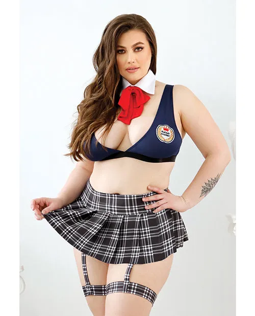 Fantasy Lingerie Anal Play Learning Curves Bowtie Top Gartered Skirt Gstring Blue Fantasy Lingerie Anal Play Learning Curves Bowtie Top Gartered Skirt Gstring Blue
