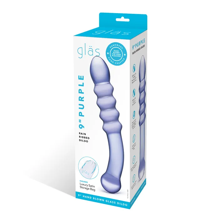 Glas Dildos GLAS Purple Rain Ribbed Dildo