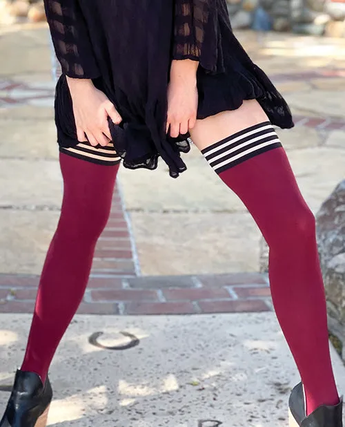 Kixies Kixies Heather Opaque Thigh High Cranberry Vibrators