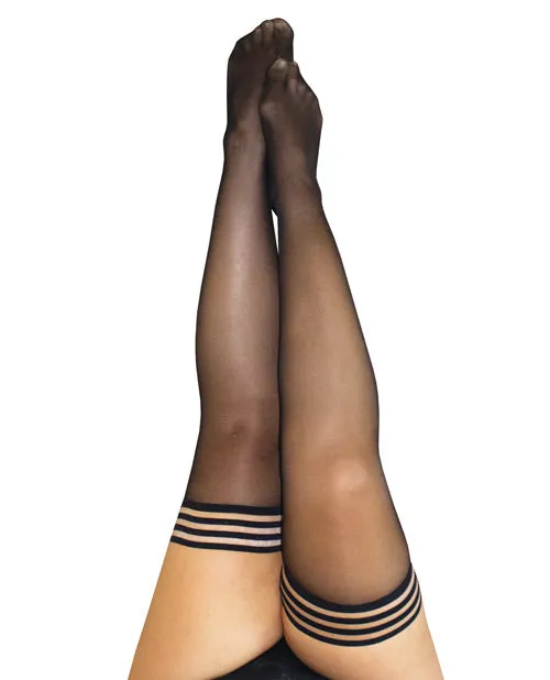 Kixies Taylor Silky Sheer Thigh High Black Kixies Anal